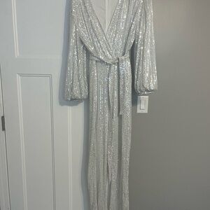 Silver Sequin Jumpsuit